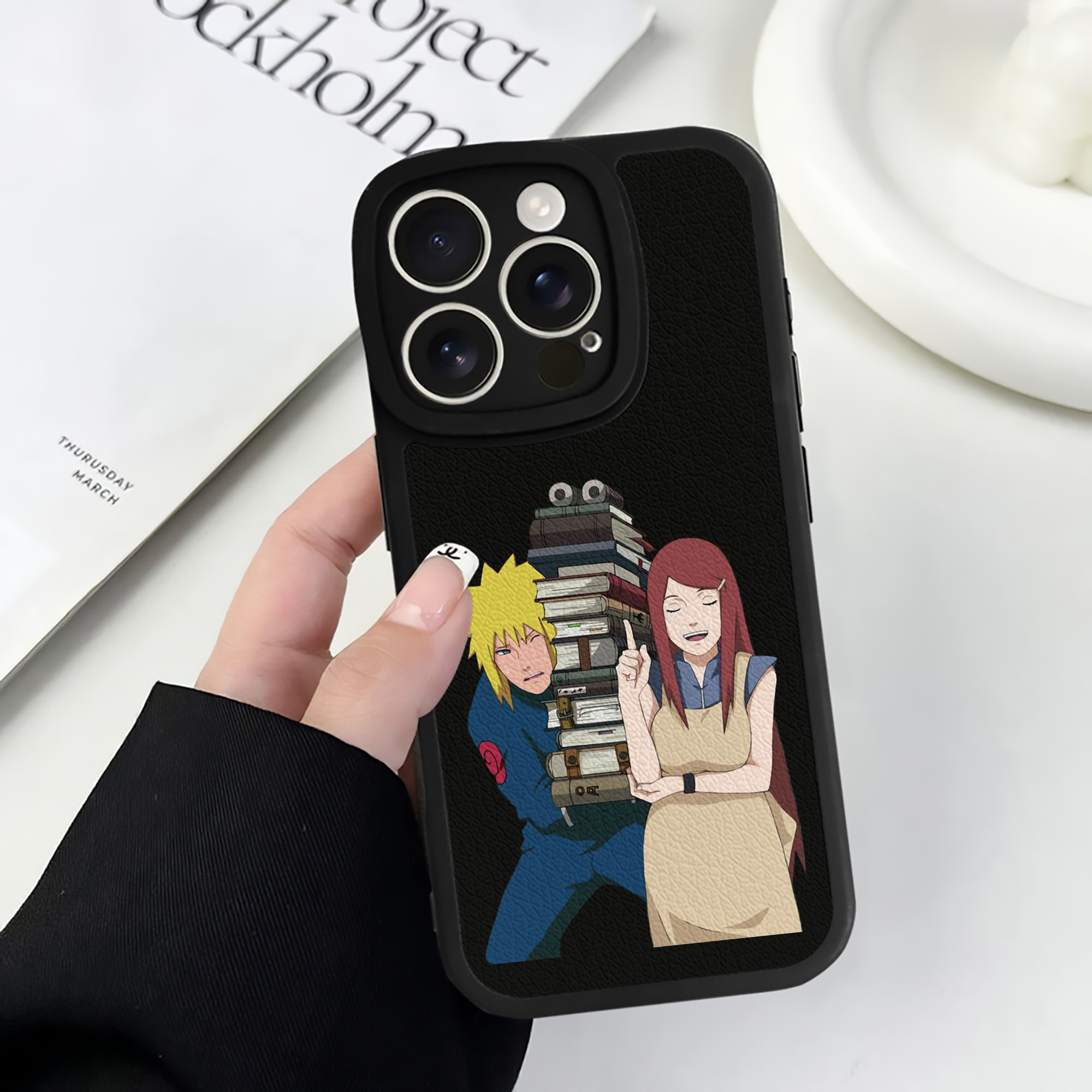 （画像用） NARUTO -ナルト- 波風 ミナト Namikaze Minato 【iPhone 16シリーズ対応】シリコンスマホケース（レザー調） 材質：シリコン